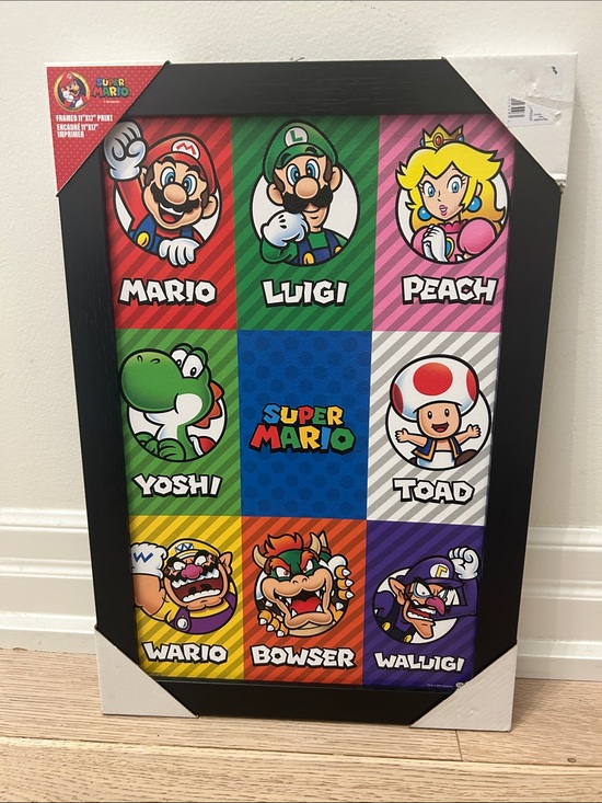 Other - NWT 11x17 Super Mario Character Collage Wall Art - Colorful Graphic Print